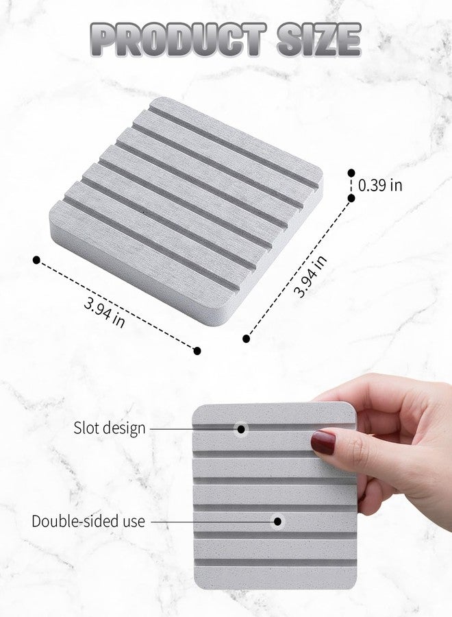 Gaahkai 3PCS Stone Drying Tray for Kitchen Counter, Diatomite Fast Water Absorbing Coasters for Bathroom Sink - Image 2